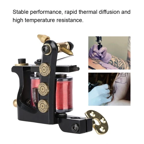 10 Wraps Professional Alloy Tattoo Machine Copper Coils Tattoo Shader Machi BEBB - product listing photo