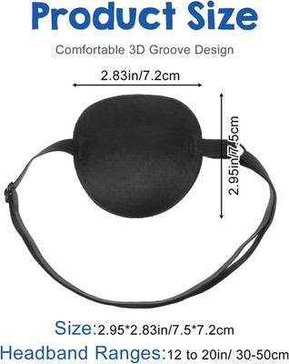 3 Pcs Eyepatch for Adults, 3D Adjustable Eye Patch for Left or Right Eyes, Ey...