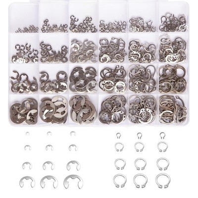 327Pcs Stainless Steel E-Clip Circlip Kit Retaining Ring Assortment Set 24