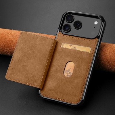 Leder Hülle Für iPhone 17 Pro Max Air 16E 15 14 13 12 Holder Case mit Kartenfach