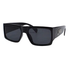 Men's Locs Sunglasses – Black Square Rectangular Frame, Category 3 UV400