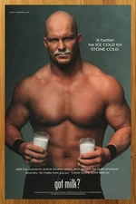 1999 Stone Cold Steve Austin GOT MILK? Vintage Print Ad/Poster Wrestling Art 90s