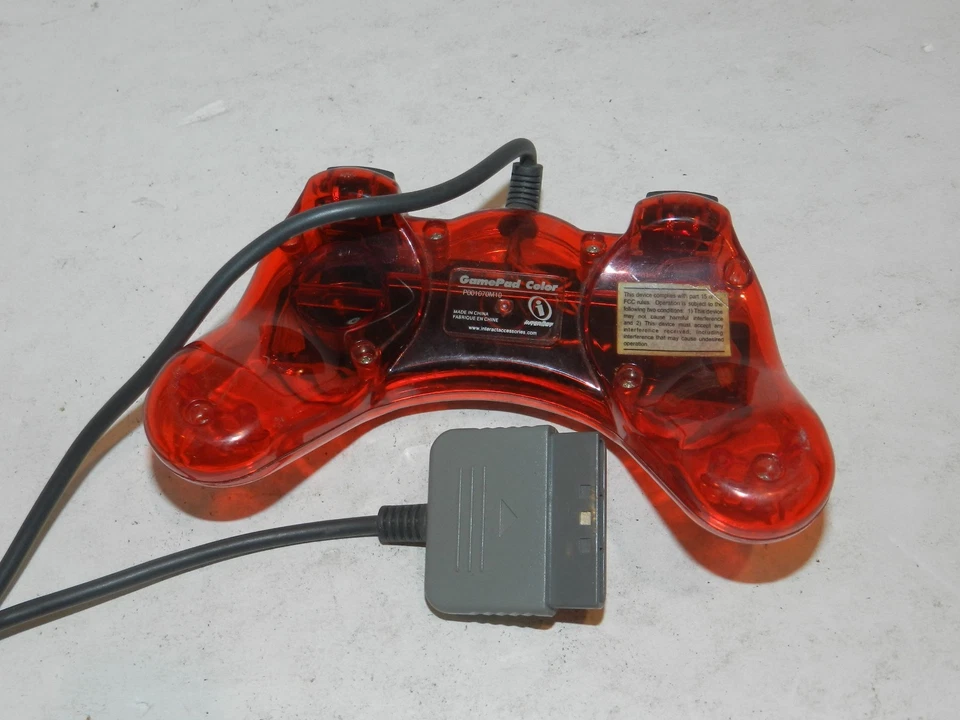Red Interact Performance GamePad Controller Sony Playstation 1 PS1 Tested - Image 3 of 3