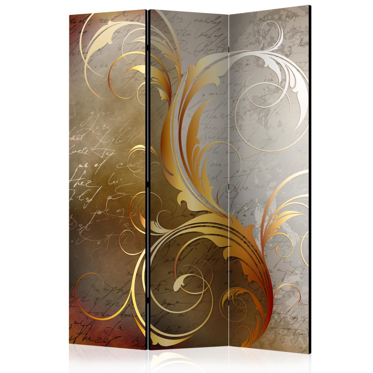 Paravent 3 volets Gold Letters grand format avec finitions soignées en toile