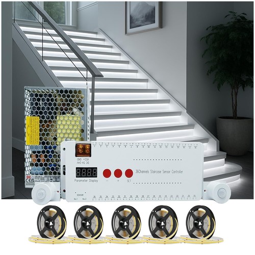 Motion Triggered Stair Lights Indoor, 40" Cuttable Motion COB Light Kit ...