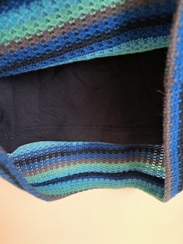 Retro 70s Halterneck Dress Mini Size S Striped Crochet Blue Pull&Bear BNWT - Picture 15 of 18