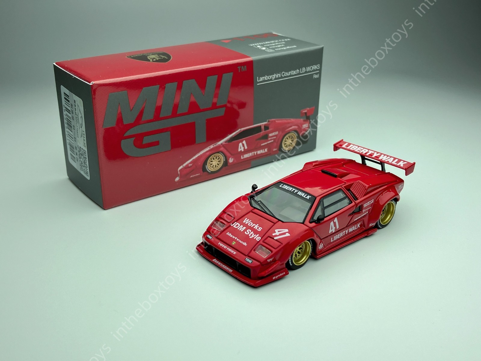Mini gt 1100 lamborghini countach lb works lbwk red liberty walk jdm diecast car