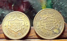 SHOWBIZ PIZZA PLACE Brass Small Size Coin Tokens -21 mm -Rare In This Size