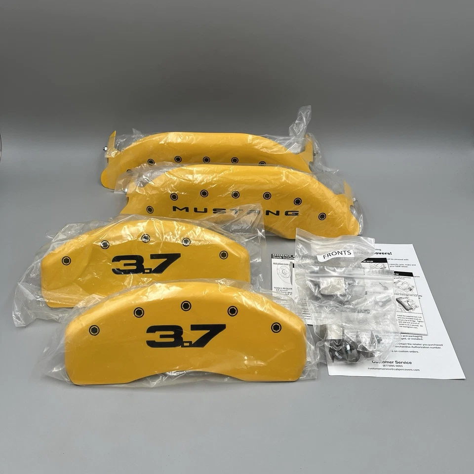Cubiertas de pinza de freno MGP Ford Mustang 2015-23 amarillo y negro 3,7 - 10204SM32YL Foto 3 de 4