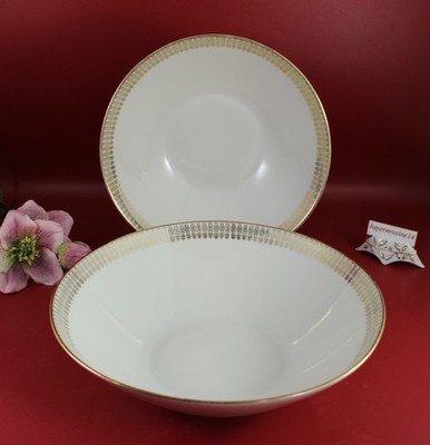 Z&G Tirschenreuth Bavaria - 2 x Schüssel 25 cm., 23 cm Elfenbein Gold Verzierung