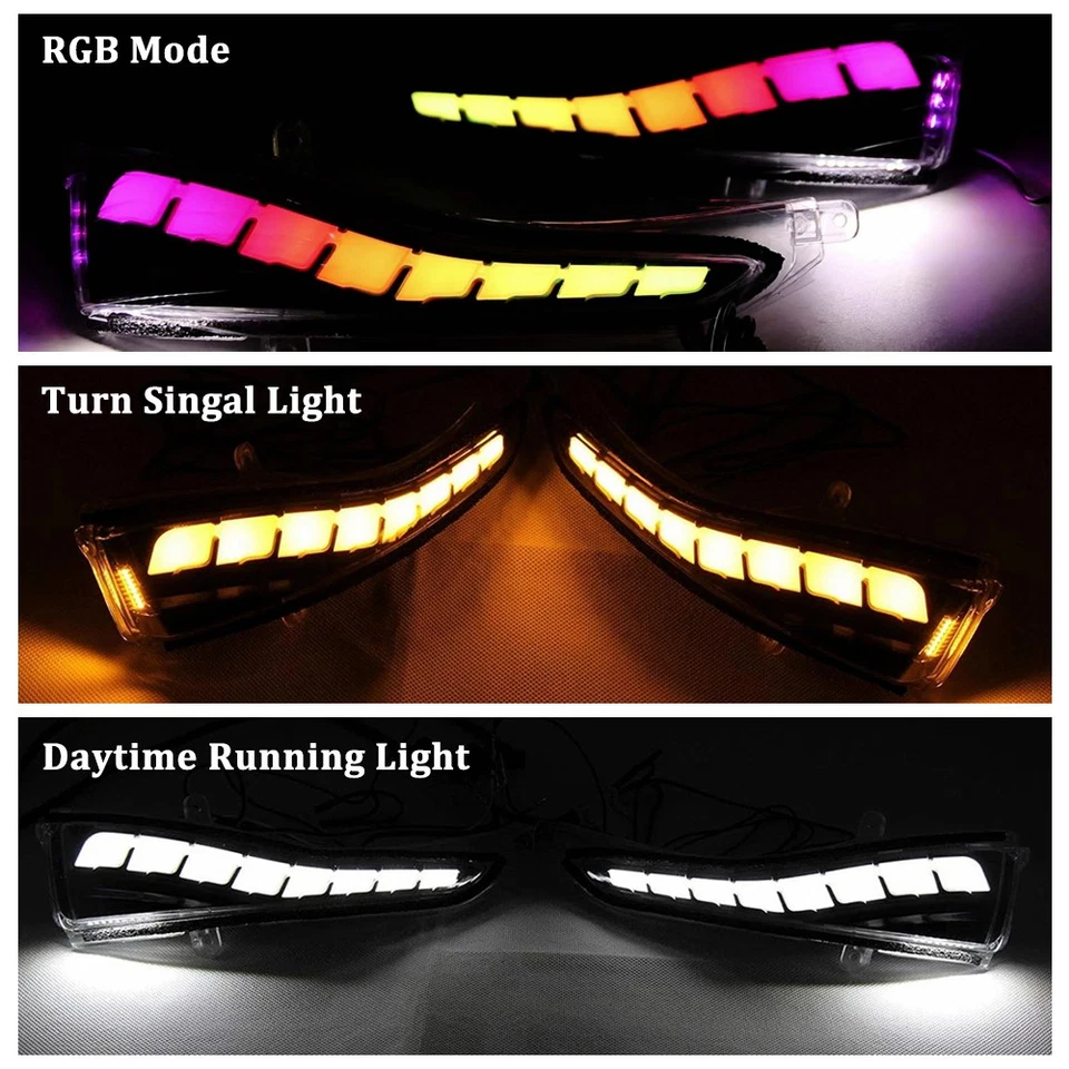 RGB LED Mirror for Infiniti Q50/Q60/Q70 2014-2021 Switchback Turn Signal Light - Изображение 3 из 4