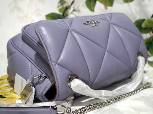 NWT COACH Klare Quilted Shoulder Crossbody Bag CJ611 In ICE MIST Leather Silver - Picture 7 of 15
