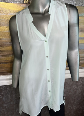 EILEEN FISHER Silk Crepe de Chine Arora Button Down Hi Lo Top Tunic MSRP $198