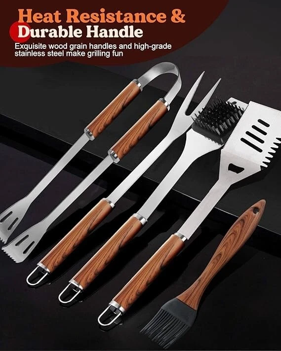 32Pcs BBQ Tool Set with Aluminium Case, KALAHOL Barbecue Accessories Kit UK - Image 4 of 4