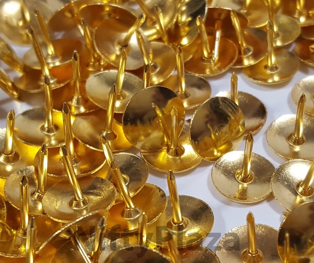 200 Push Pin Thumb Tacks BRASS Gold Drawing board No Rust Sharp Point
