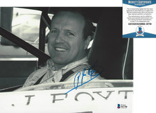 A.J. FOYT INDY 500 CHAMPION DRIVER SIGNED 8x10 PHOTO CAR AJ B BECKETT COA BAS