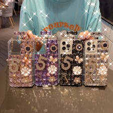 For Samsung S21 S20 Note20 Bling Diamond Perfume Bottle Case w/ Strap