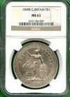 1909B   GREAT BRITAIN  TRADE DOLLAR   NGC MS 63