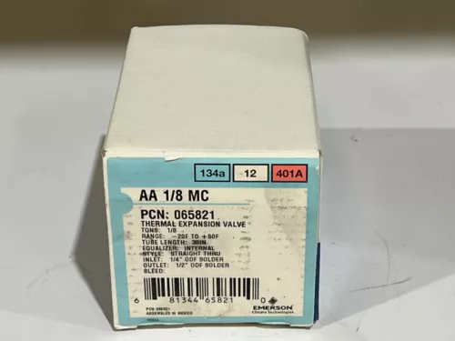 Emerson 065821 Thermal Expansion Valve  for 134a, 12, & 401A -20F to +50F
