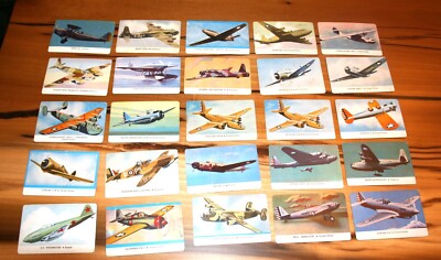 1940 s WWII  Military Aviation Airplane 25 Trading Cards Lot Whitman publishing