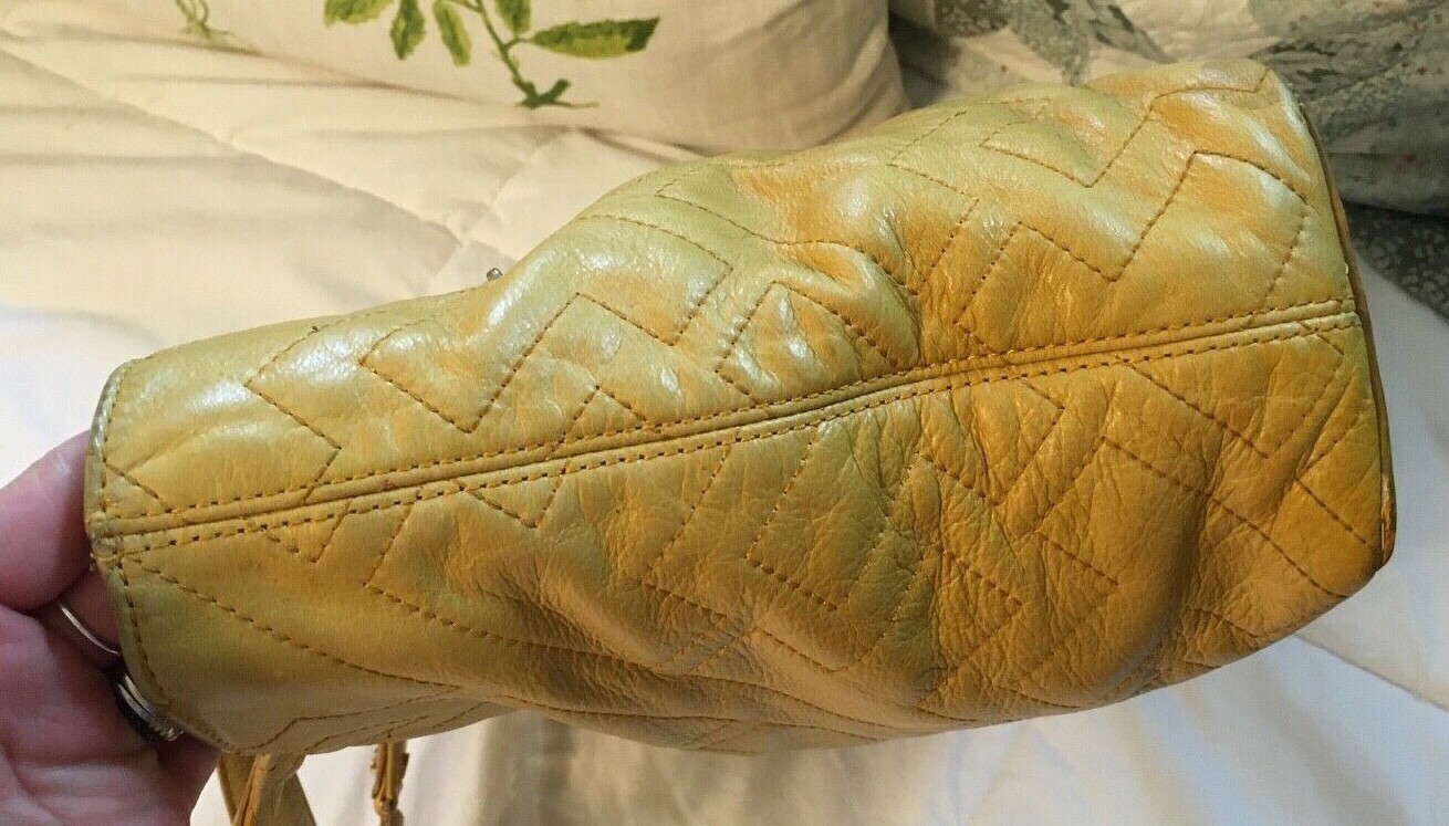 Tory Burch Mustard Yellow Leather Tote Bag PurseNICE Gem