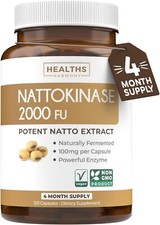 Healths Harmony Nattokinase 2000 FU Non-GMO Powerful Nattokinase Supp, 120 ct
