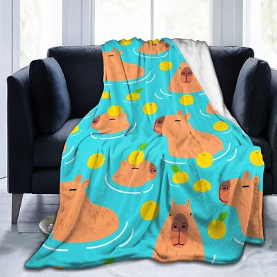 Cute Capybara Animal Blanket Soft Blankets Flannel Bed Throw Cozy