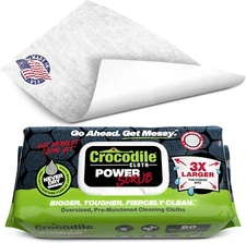 Crocodile Cloth 6500-080 10" x 15" PowerScrub Wipes 80's - 6 Pack
