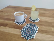 Set de 6 Sous-Verre en Porcelaine avec Motifs Zellige Marocain - Boîte de 6