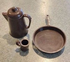 Product Image: 1960's-70's Marx Johnny West Jane West Coffee Cup Pot Frying Pan Good Cond