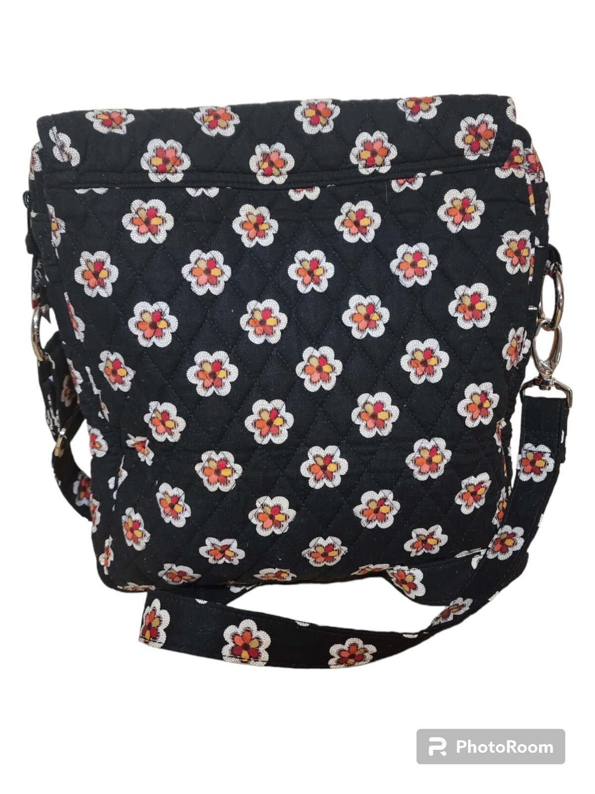 VERA BRADLEY QUILTED FABRIC FLAP OVER SHOULDER BAG W 11" X 12"HT 3