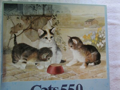  Crying Over Spilt Milk  by Milton Bradley Cats 550 Piece Puzzle Factory Sealed