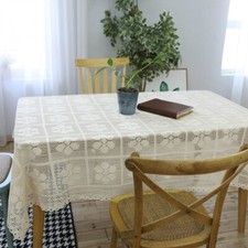 Cotton Crochet Lace Tablecloth Rectangle Table Cover Hollow Woven Home Cover New