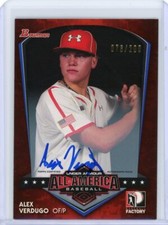 2015 Bowman Baseball All American 2013 Under Armour Auto #18 Alex Verdugo /200