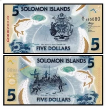 2019 2022 Solomon Islands 5 Dollars P 38 UNC NEW Banknote