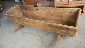 primitive antique wooden baby cradle