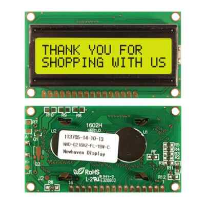 NHD-0216HZ-FL-YBW-C NEW HAVEN DISPLAYS LCD MOD 32DIG 16X2 TRANS YLW/GRN