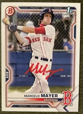 Marcelo Mayer Red Sox 2021 1st Bowman On Card Auto Signed JSA COA #BD-174 RC