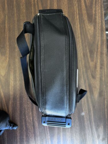 Vtg Sony HandyCam BAG Case Leather Hi-8 Video Camcorder Vision Black Camera Bag - Picture 4 of 23