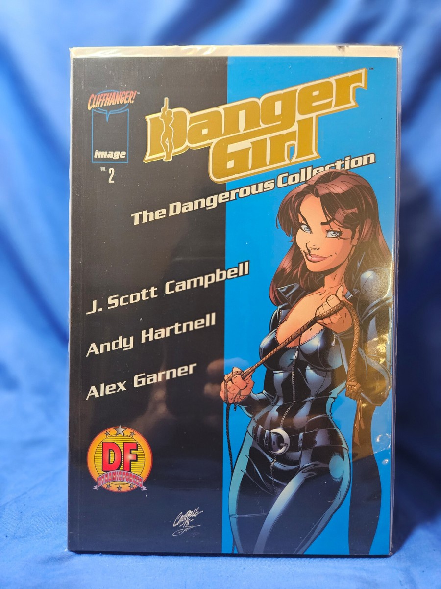 Danger Girl 1997 Gold Foil サイン入り Danger Girl Dangerous Collection Volume #2 Gold Foil DF VF/NM J