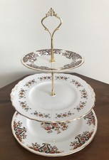 Support à gâteaux 3 niveaux vintage os de colclough Chine après-midi thé cadeau fête d'anniversaire