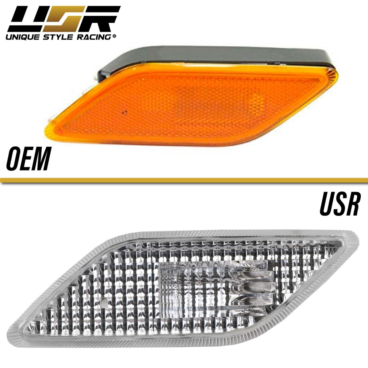 DEPO Crystal Clear Bumper Side Marker Light For 2012-2014 Mercedes W204 C Class