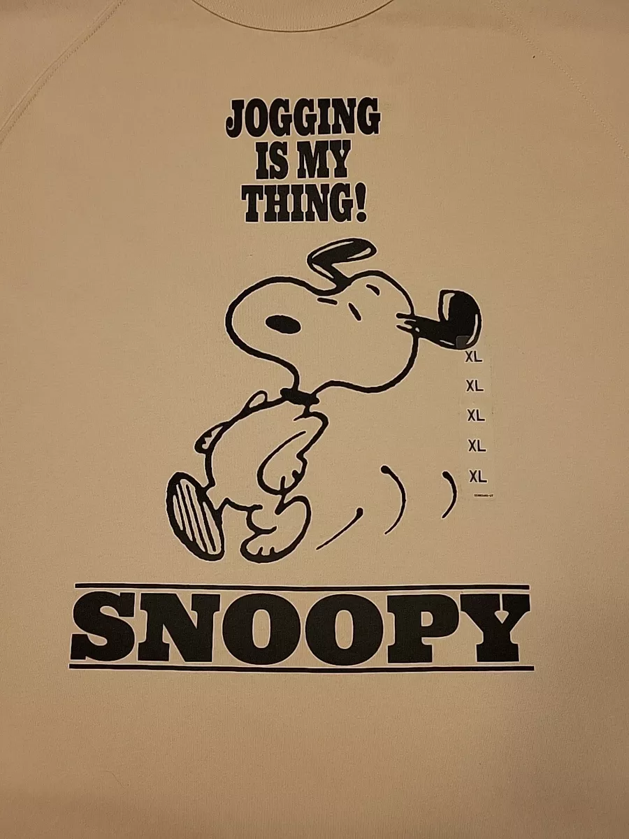 Snoopy Retro Peanuts T Shirt Uniqlo XL Jogging Is My Thing NWT