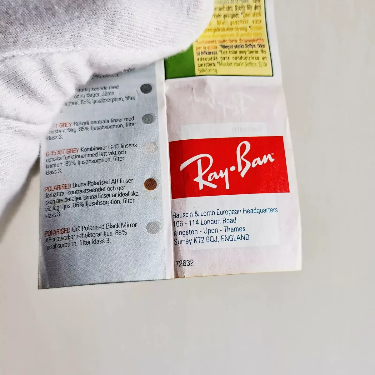 Garanzia occhiali shop ray ban
