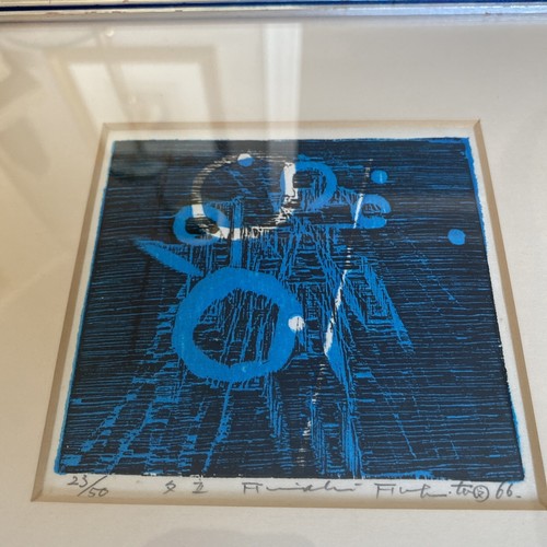 Original FUMIAKI FUKITA 20th c. Japanese SIGNED WOODBLOCK PRINT Abstraction - Picture 3 of 5