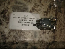 Poulan 2900 super  walbro wt285   carburetor Rebuilt  chainsaw part  bin 370