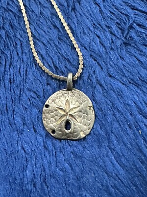 ネイティブアメリカンSand dollerスターリングシルバーペンダントカシパン Vintage Sterling Silver 925 Sand Dollar Pendant Necklace, 19in
