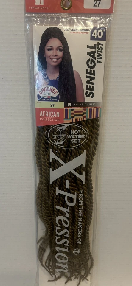 Sensationnel 塞内加尔扭曲 40 英寸加长钩针编织辫子颜色 27 和 30 — 第 3/4 张图片
