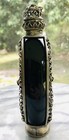 Moroccan Rose Water Sprinkler Violet Handcrafted Perfume Bottle Metal Overlay — photo 7