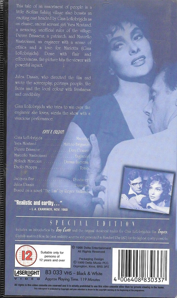 Where the Hot Wind Blows (PAL UK IMPORT CLAMSHELL VHS) Gina Lollobrigida Foto 2 de 2